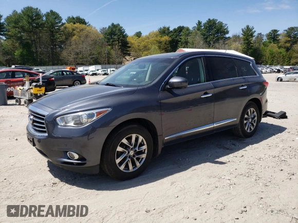 2013 Infiniti JX35 with VIN 5N1AL0MM0DC318399, listed as a Copart auction lot 53798305 with 114,356 mi miles and Clean Title. Bid and sale history available at DreamBid. Image 1.