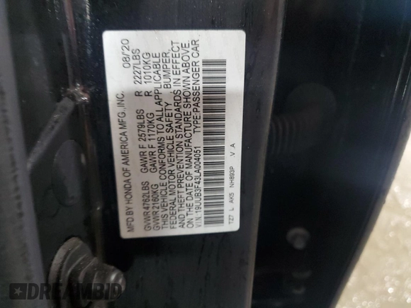 2020 Acura TLX w/Technology Pkg with VIN 19UUB3F43LA004051, listed as a Copart auction lot 47397835 with 55,765 mi miles and Salvage Title. Bid and sale history available at carsss.com. Image 13.