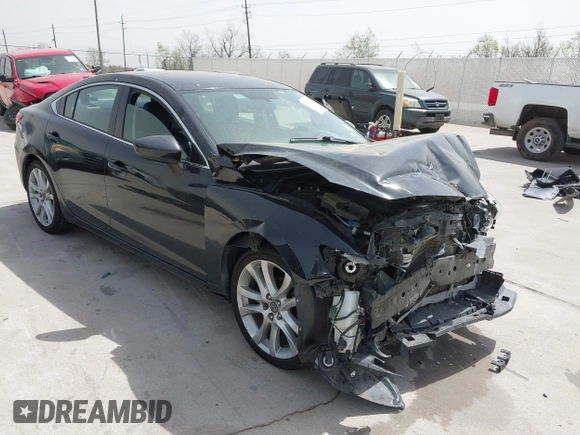 2015 Mazda 6 i Touring with VIN JM1GJ1V67F1174536, listed as a IAAI auction lot 41823441 with 100,264 mi miles. Bid and sale history available at carsss.com. Image 1.
