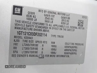 2013 GMC Sierra 2500HD SLT z VIN 1GT121C83DF202114, wystawiony jako IAAI lot #41669669 z przebiegiem 179 676 mil mil oraz . Historia ofert i sprzedaży dostępna na DreamBid. Obrazek 9.