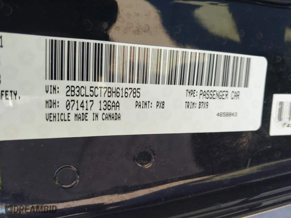 2011 Dodge Charger RT Plus with VIN 2B3CL5CT7BH616785, listed as a IAAI auction lot 41679154 with 113,800 mi miles. Bid and sale history available at carsss.com. Image 9.