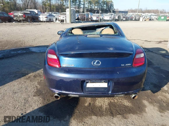 2006 Lexus SC 430 with VIN JTHFN48YX69008462, listed as a IAAI auction lot 41660498 with 168,364 mi miles and . Bid and sale history available at DreamBid. Image 16.