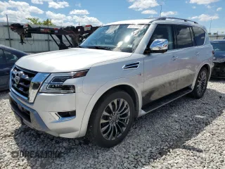 2021 Nissan Armada Platinum with VIN JN8AY2DB5M9791328, listed as a Copart auction lot 61401934 with 30,117 mi miles and Salvage Title. Bid and sale history available at carsss.com. Image 1.