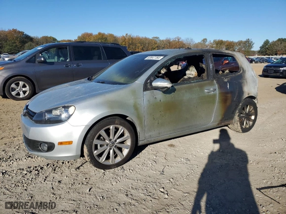 2012 Volkswagen Golf TDI with VIN WVWMM7AJ4CW113280, listed as a Copart auction lot 83847764 with 0 mi miles and Non Repairable. Bid and sale history available at carsss.com. Image 1.