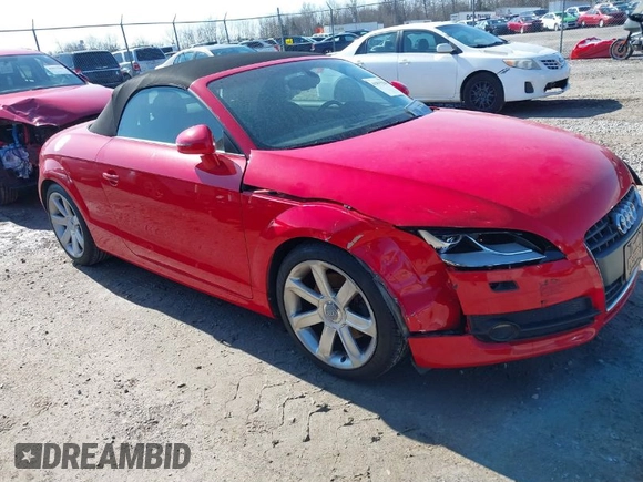 2008 Audi TT 2.0T with VIN TRUMF38J881042846, listed as a IAAI auction lot 41815280 with 87,354 mi miles and . Bid and sale history available at DreamBid. Image 1.
