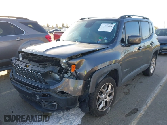 2017 Jeep Renegade Altitude with VIN ZACCJBBB4HPE93661, listed as a IAAI auction lot 41593284 with 92,667 mi miles and . Bid and sale history available at DreamBid. Image 17.
