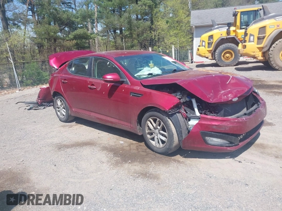 2013 Kia Optima LX with VIN 5XXGM4A74DG189357, listed as a IAAI auction lot 42095444 with 168,096 mi miles. Bid and sale history available at carsss.com. Image 1.