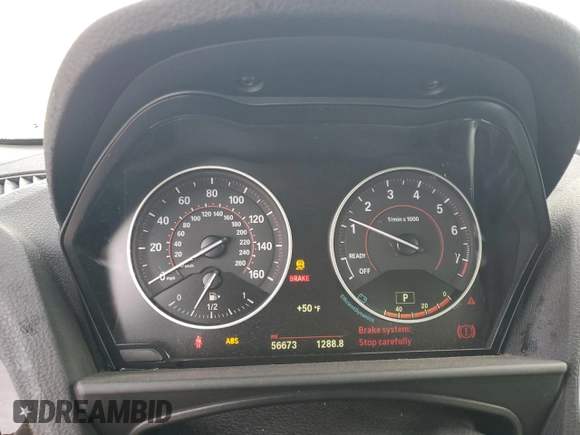 2016 BMW 2 Series 228i with VIN WBA1K9C52GV321798, listed as a Copart auction lot 45011725 with 56,673 mi miles and Salvage Title. Bid and sale history available at carsss.com. Image 9.