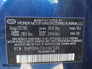 2020 Hyundai Elantra SEL with VIN 5NPD84LF5LH621520, listed as a IAAI auction lot 40910342 with 47,284 mi miles. Bid and sale history available at carsss.com. Image 9.