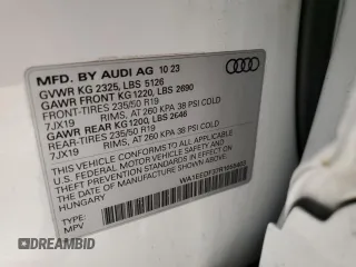 2024 Audi Q3 S line Premium Plus with VIN WA1EEDF37R1055403, listed as a Copart auction lot 60666185 with 6,982 mi miles and Salvage title. Bid and sale history available at DreamBid. Image 13.