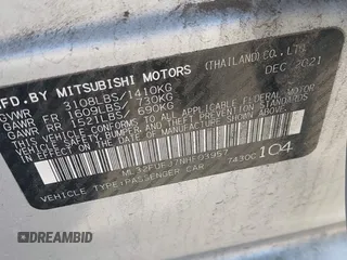2022 Mitsubishi Mirage ES с VIN ML32FUFJ7NHF03957, выставлен на аукционе IAAI как лот 42012503 с пробегом 45 019 миль миль и . История ставок и продаж доступна на DreamBid. Изображение 9.