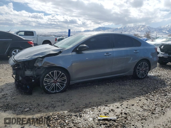 2023 Kia Forte GT with VIN 3KPF44AC3PE514957, listed as a Copart auction lot 49614585 with 32,546 mi miles and Salvage Title. Bid and sale history available at carsss.com. Image 1.