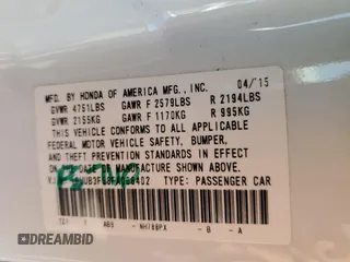 2015 Acura TLX Technology z VIN 19UUB3F58FA008402, wystawiony jako Copart lot #57686025 z przebiegiem 45 368 mil mil oraz Szkoda całkowita • Salvage title. Historia ofert i sprzedaży dostępna na DreamBid. Obrazek 12.