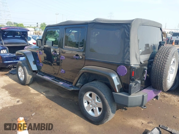 2014 Jeep Wrangler Unlimited Sahara with VIN 1C4BJWEG6EL217945, listed as a IAAI auction lot 42388477 with 61,739 mi miles and . Bid and sale history available at DreamBid. Image 3.