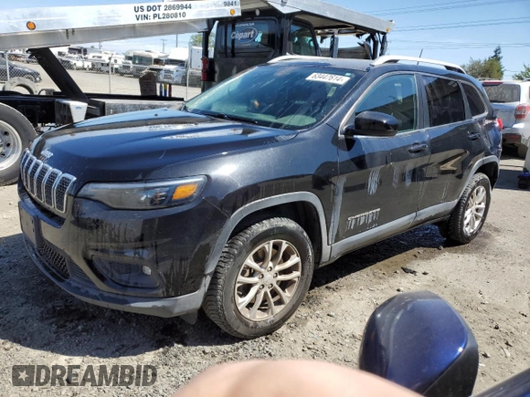 2019 Jeep Cherokee Latitude with VIN 1C4PJMCB0KD124765, listed as a Copart auction lot 59771225 with 147,815 mi miles and Salvage title. Bid and sale history available at DreamBid. Image 1.