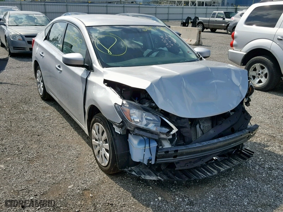 2017 Nissan Sentra SV with VIN 3N1AB7AP8HY315409, listed as a Copart auction lot 39251529 with 46,580 mi miles and Salvage Title. Bid and sale history available at carsss.com. Image 1.