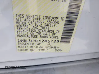 2014 Nissan Altima S with VIN 1N4BL3AP4EN246739, listed as a IAAI auction lot 42181739 with 78,695 mi miles and . Bid and sale history available at DreamBid. Image 9.