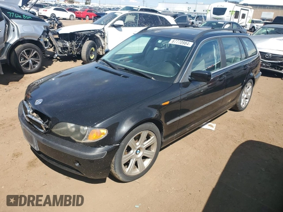 2003 BMW 3 Series 325i with VIN WBAEN33483PC12700, listed as a Copart auction lot 67770984 with 171,840 mi miles and Salvage Title. Bid and sale history available at carsss.com. Image 1.