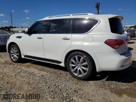 2012 Infiniti QX56 7-passenger with VIN JN8AZ2NF8C9517540, listed as a Copart auction lot 75046604 with 213,468 mi miles and Salvage Title. Bid and sale history available at carsss.com. Image 2.
