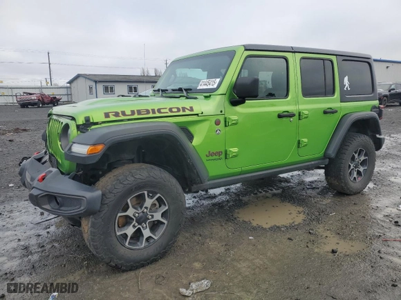 2019 Jeep Wrangler Unlimited Rubicon with VIN 1C4HJXFN8KW545049, listed as a Copart auction lot 41445415 with 57,744 mi miles and Salvage Title. Bid and sale history available at carsss.com. Image 1.
