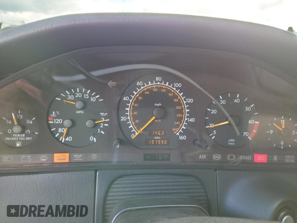1995 Mercedes-Benz S with VIN WDBGA70E7SA255224, listed as a Copart auction lot 70539574 with 197,990 mi miles and Salvage Title. Bid and sale history available at DreamBid. Image 9.