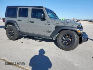 2021 Jeep Wrangler Unlimited Sport S with VIN 1C4HJXDG4MW699376, listed as a Copart auction lot 47202615 with 57,192 mi miles and Salvage Title. Bid and sale history available at DreamBid. Image 4.