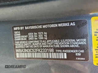 2015 BMW 4 Series 428i с VIN WBA3N3C52FK233198, выставлен на аукционе Copart как лот 60707895 с пробегом 143 051 миль миль и Списание • Salvage title. История ставок и продаж доступна на DreamBid. Изображение 12.
