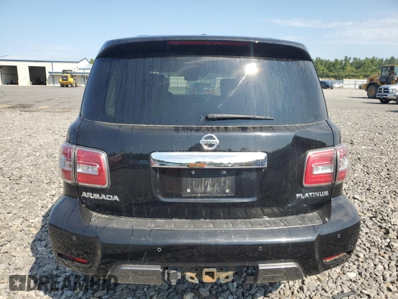 2020 Nissan Armada Platinum with VIN JN8AY2NF9L9360703, listed as a Copart auction lot 70011374 with 46,186 mi miles and Salvage Title. Bid and sale history available at carsss.com. Image 6.