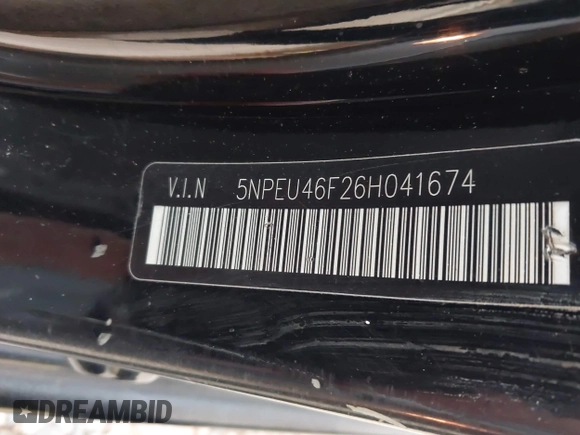 2006 Hyundai Sonata GLS with VIN 5NPEU46F26H041674, listed as a IAAI auction lot 41949108 with 97,862 mi miles and . Bid and sale history available at DreamBid. Image 9.