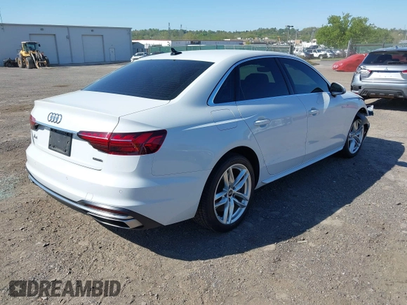 2021 Audi A4 S line Premium with VIN WAUDAAF46MN007457, listed as a IAAI auction lot 42143849 with 43,828 mi miles and . Bid and sale history available at DreamBid. Image 4.