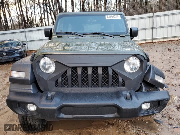 2022 Jeep Wrangler Unlimited Sport with VIN 1C4HJXDG2NW201368, listed as a Copart auction lot 87492374 with 50,375 mi miles and Salvage Title. Bid and sale history available at DreamBid. Image 5.