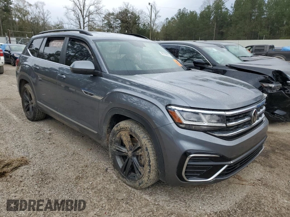 2021 Volkswagen Atlas SE with VIN 1V2MR2CA2MC585075, listed as a Copart auction lot 88780635 with 57,403 mi miles and Salvage title. Bid and sale history available at DreamBid. Image 4.