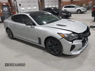 2018 Kia Stinger Premium with VIN KNAE25LA6J6021819, listed as a IAAI auction lot 41880827 with 119,214 mi miles. Bid and sale history available at carsss.com. Image 1.