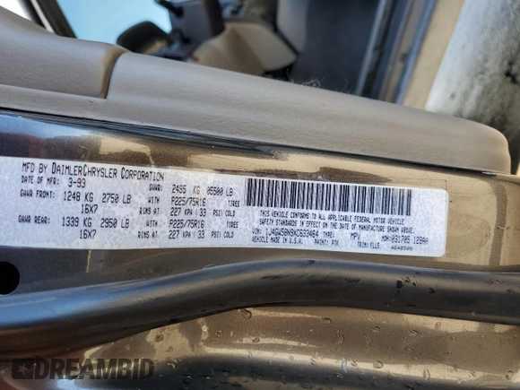 1999 Jeep Grand Cherokee Laredo with VIN 1J4GW58N9XC633464, listed as a Copart auction lot 84682454 with 212,738 mi miles and Salvage title. Bid and sale history available at DreamBid. Image 13.