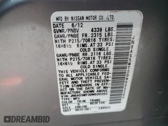2013 Nissan Rogue S with VIN JN8AS5MT0DW500280, listed as a Copart auction lot 88480955 with Not Provided miles and Salvage Title. Bid and sale history available at carsss.com. Image 16.