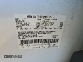 2014 Ford Explorer z VIN 1FM5K7B84EGB41045, wystawiony jako Copart lot #63059345 z przebiegiem 92 290 mil mil oraz Szkoda całkowita • Salvage title. Historia ofert i sprzedaży dostępna na DreamBid. Obrazek 12.