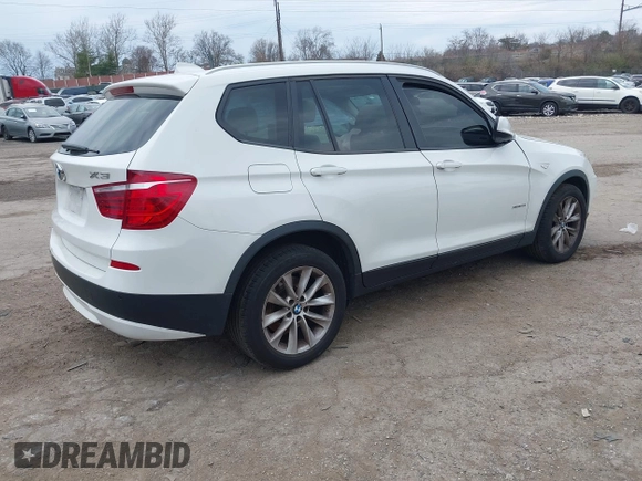 2014 BMW X3 xDrive28i with VIN 5UXWX9C51E0D28246, listed as a IAAI auction lot 41901264 with 177,651 mi miles and . Bid and sale history available at DreamBid. Image 4.