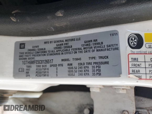 2012 GMC Canyon SLE1 with VIN 1GTH6MFE5C8126517, listed as a Copart auction lot 80672724 with 161,090 mi miles and Salvage Title. Bid and sale history available at carsss.com. Image 12.