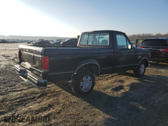 1990 Ford F-150 "S" with VIN 1FTDF15YXLNB40987, listed as a Copart auction lot 43691595 with 33,397 mi miles and Salvage Title. Bid and sale history available at carsss.com. Image 3.