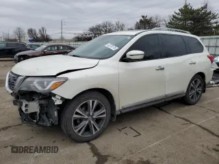 2020 Nissan Pathfinder Platinum with VIN 5N1DR2DM5LC585642, listed as a Copart auction lot 43278175 with 105,201 mi miles and Salvage title. Bid and sale history available at DreamBid. Image 1.