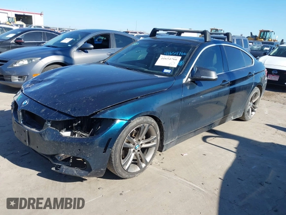 2017 BMW 4 Series 430i with VIN WBA4F7C38HG789545, listed as a IAAI auction lot 41654766 with 107,008 mi miles and . Bid and sale history available at carsss.com. Image 2.