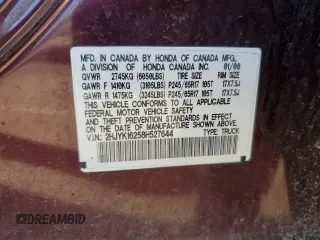 2008 Honda Ridgeline RT z VIN 2HJYK16258H527644, wystawiony jako Copart lot #58233615 z przebiegiem 178 496 mil mil oraz Tytuł czysty. Historia ofert i sprzedaży dostępna na DreamBid. Obrazek 12.