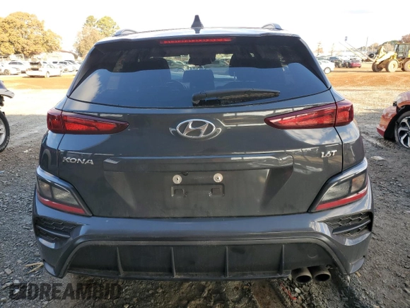 2023 Hyundai Kona N Line with VIN KM8K33A38PU020361, listed as a Copart auction lot 83673054 with 46,591 mi miles and Salvage Title. Bid and sale history available at carsss.com. Image 6.