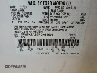 2023 Ford Police Interceptor Utility z VIN 1FM5K8AB7PGA85592, wystawiony jako Copart lot #53760485 z przebiegiem Nie podano mil oraz Szkody całkowita. Historia ofert i sprzedaży dostępna na DreamBid. Obrazek 12.