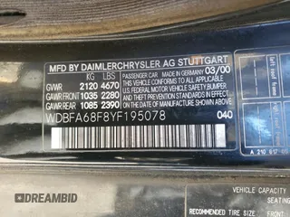 2000 Mercedes-Benz SL-Class with VIN WDBFA68F8YF195078, listed as a Copart auction lot 48329565 with Not Provided miles and Salvage Title. Bid and sale history available at carsss.com. Image 12.
