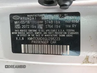 2016 Hyundai Veloster z VIN KMHTC6AD6GU298223, wystawiony jako Copart lot #54957445 z przebiegiem 92 525 mil mil oraz Czysty tytuł • Clean title. Historia ofert i sprzedaży dostępna na DreamBid. Obrazek 12.