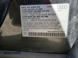 2018 Audi SQ5 Prestige with VIN WA1C4AFY7J2119720, listed as a Copart auction lot 67869164 with Not Provided miles and Clean Title. Bid and sale history available at DreamBid. Image 14.