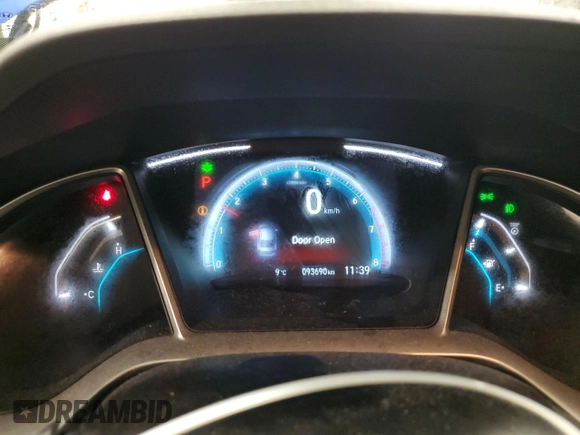 2017 Honda Civic Sedan EX-T with VIN 2HGFC1F46HH104065, listed as a Copart auction lot 43015035 with 93,690 mi miles and Salvage Title. Bid and sale history available at carsss.com. Image 9.