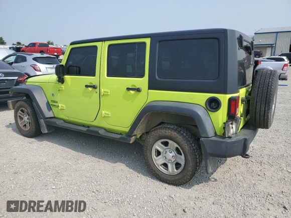 2016 Jeep Wrangler Unlimited Sport RHD with VIN 1C4BJWKG6GL321455, listed as a Copart auction lot 58785665 with 174,553 mi miles and Salvage title. Bid and sale history available at DreamBid. Image 2.