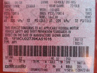 2009 Ford Escape XLS with VIN 1FMCU02739KA51016, listed as a Copart auction lot 63267285 with 152,559 mi miles and Salvage title. Bid and sale history available at DreamBid. Image 13.